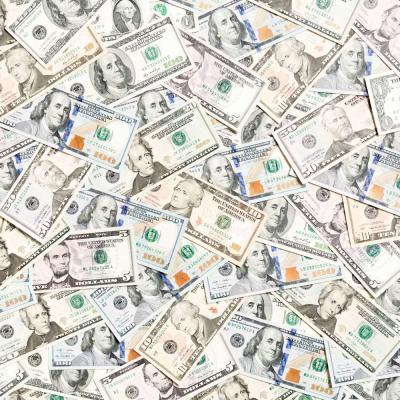 US currency like a carpet